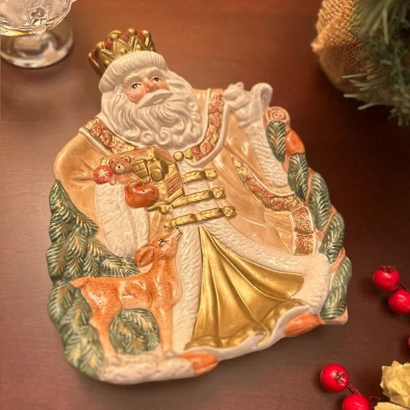 EUC Vintage Fitz And Floyd Good King Wenceslas Canapé Serving Plate/Wall Hanging - Picture 1 of 6